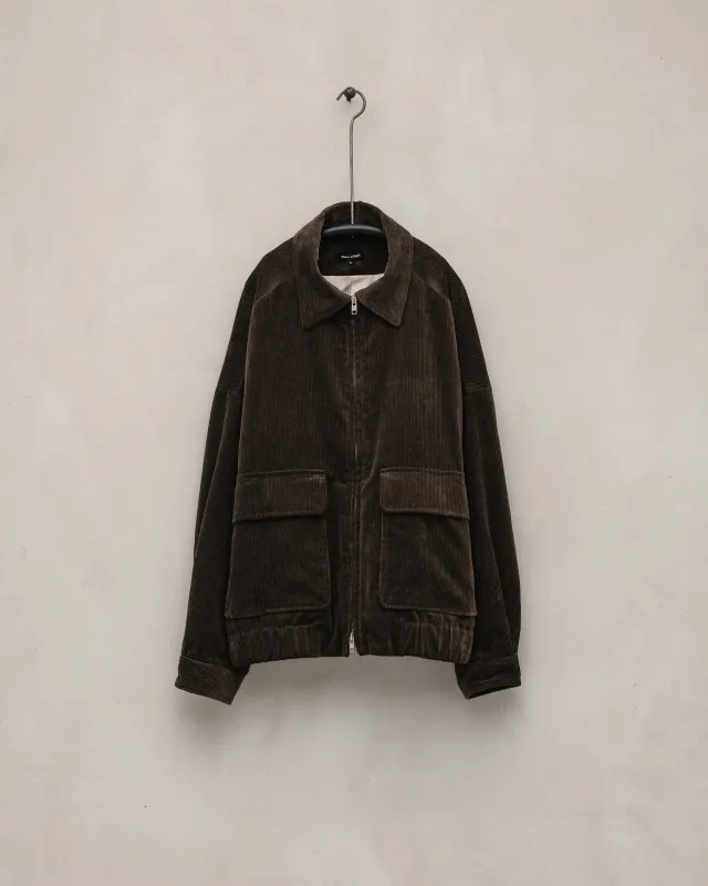 Zip Jacket Two - Sumi Ink Corduroy, Brown sold by Evan Kinori Mens