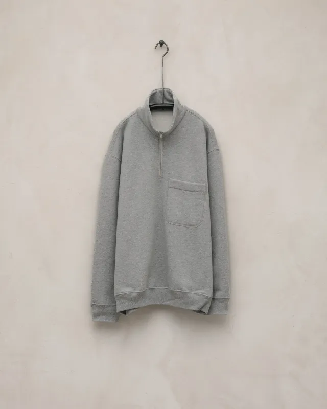 Quarter Zip, Heather Grey sold by Evan Kinori Mens