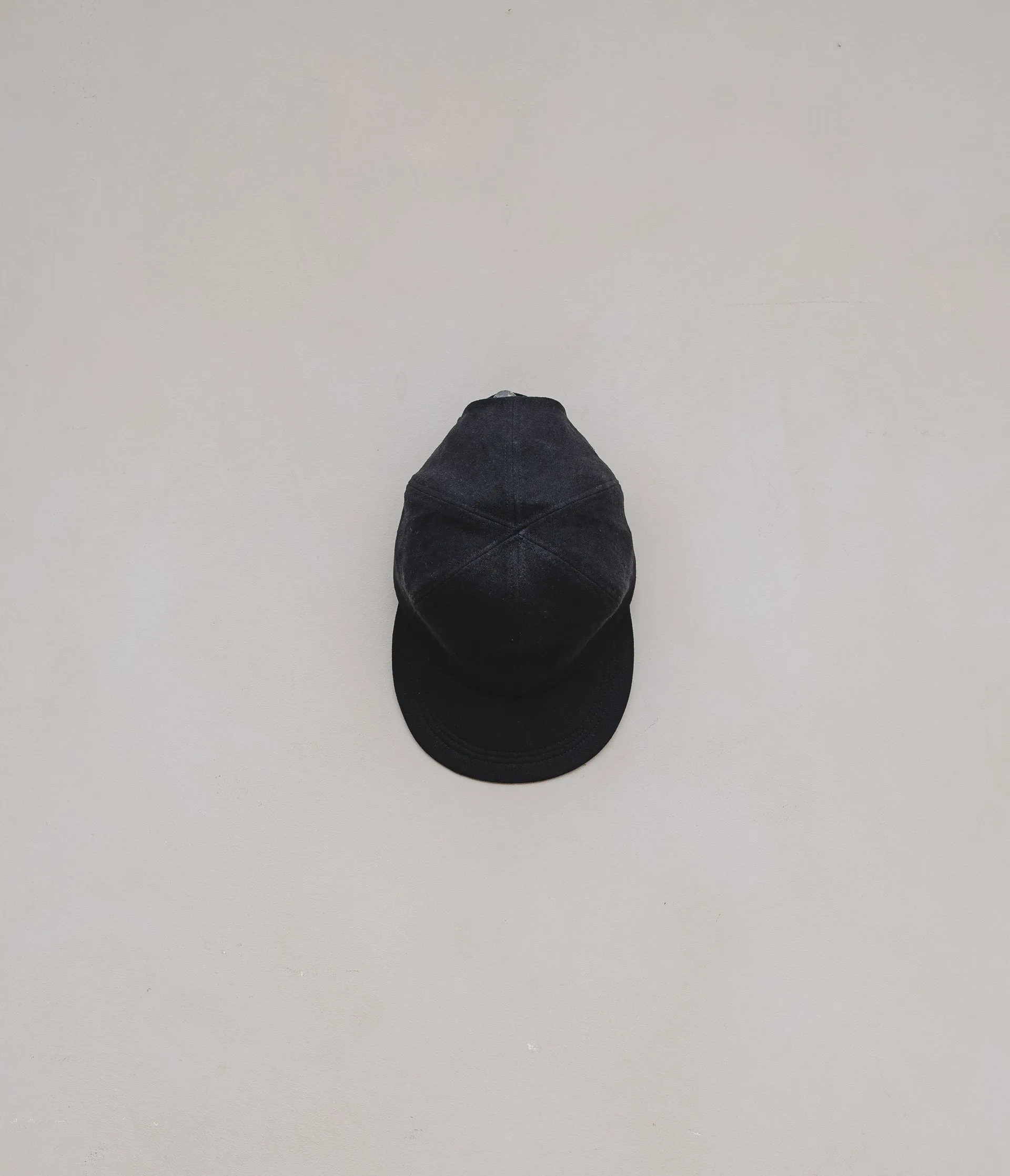 Six Panel Cap - Linen Canvas, Black sold by Evan Kinori Mens