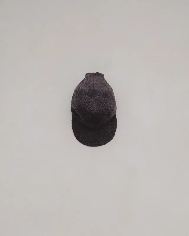 Six Panel Cap - Raw Silk Noil, Charcoal sold by Evan Kinori Mens