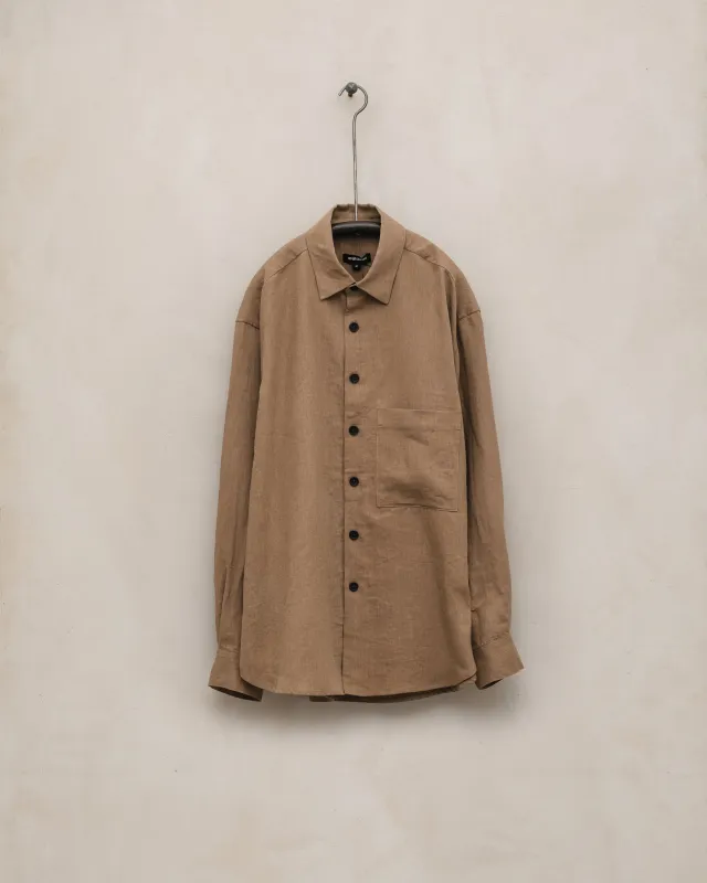 Big Shirt Two - Linen/Washi Twill, Faded Ochre made by Evan Kinori