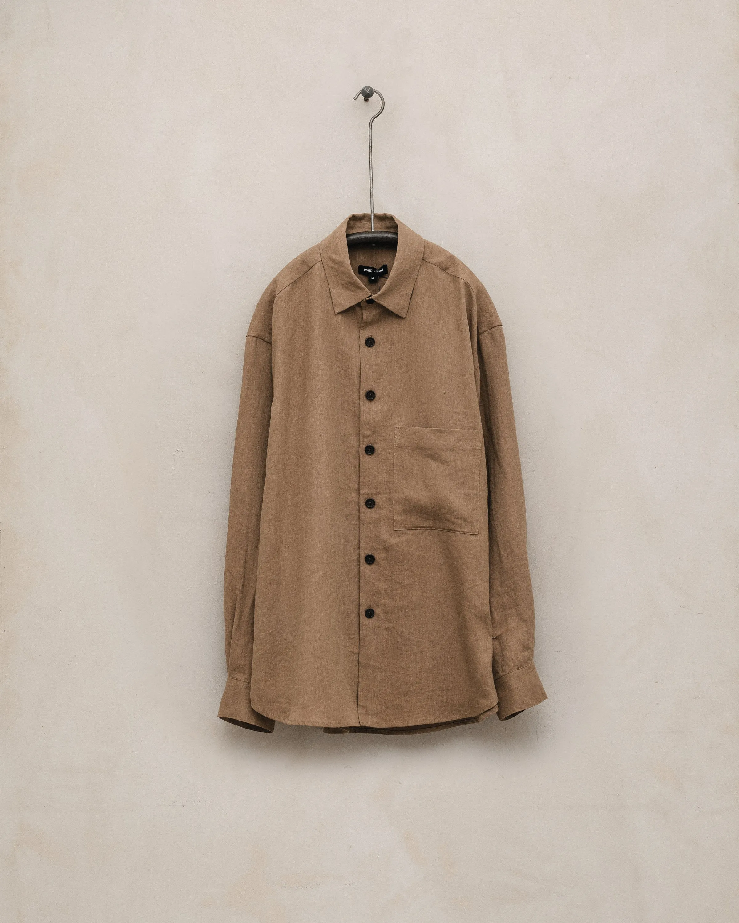 Big Shirt Two - Linen/Washi Twill, Faded Ochre sold by Evan Kinori
