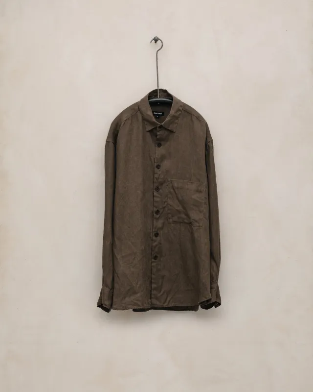 Big Shirt Two - Sumi Ink Hemp Twill, Dark Olive made by Evan Kinori