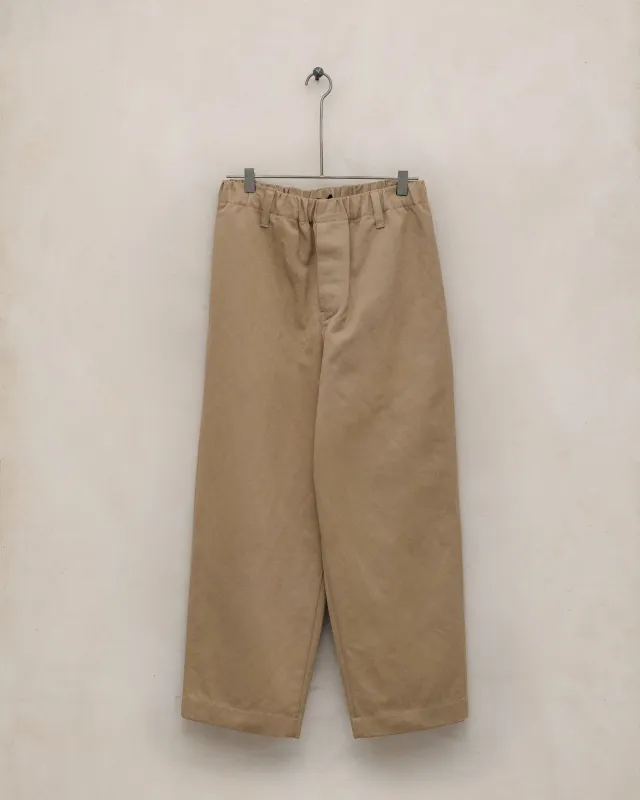 Elastic Pant - Gallnut Cotton/Washi Twill, Khaki (Natural Gallnut Dye) made by Evan Kinori