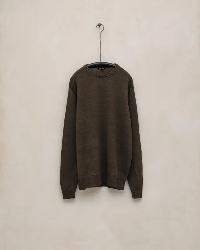 Thin Crewneck Sweater - Linen, Brown made by Evan Kinori