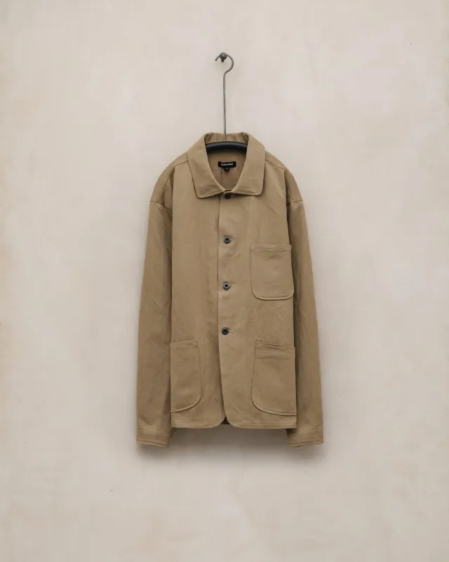 Three Pocket Jacket - Gallnut Cotton/Washi Twill, Khaki (Natural Gallnut Dye) made by Evan Kinori