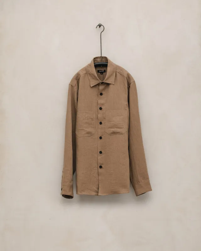 Two Pocket Shirt - Linen/Washi Twill, Faded Ochre made by Evan Kinori