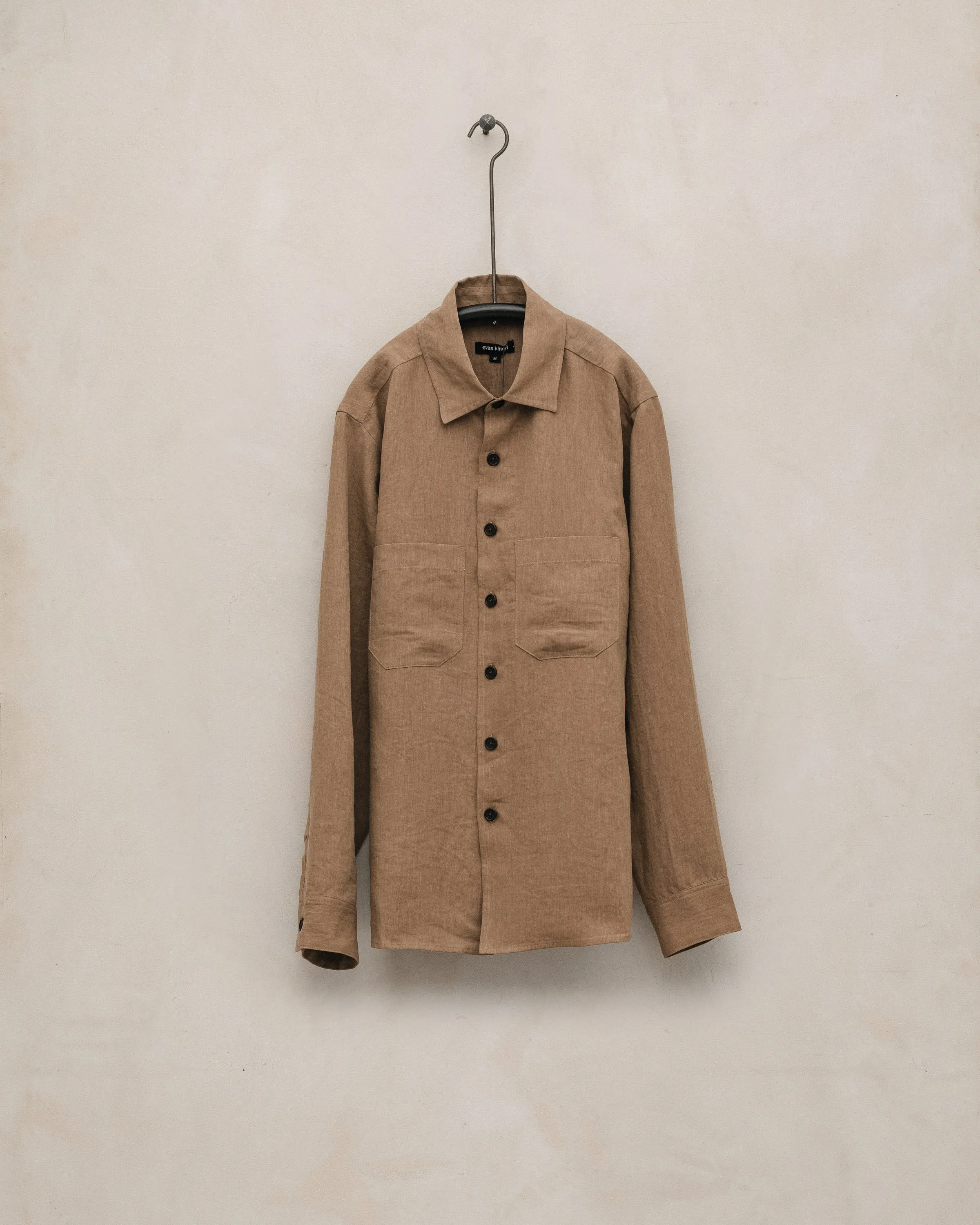 Two Pocket Shirt - Linen/Washi Twill, Faded Ochre sold by Evan Kinori