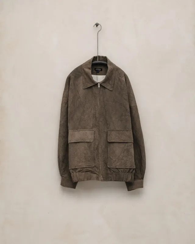 Zip Jacket Two - Natural Dye Cotton/Washi Twill, Brown (Persimmon/Iron Dye) made by Evan Kinori