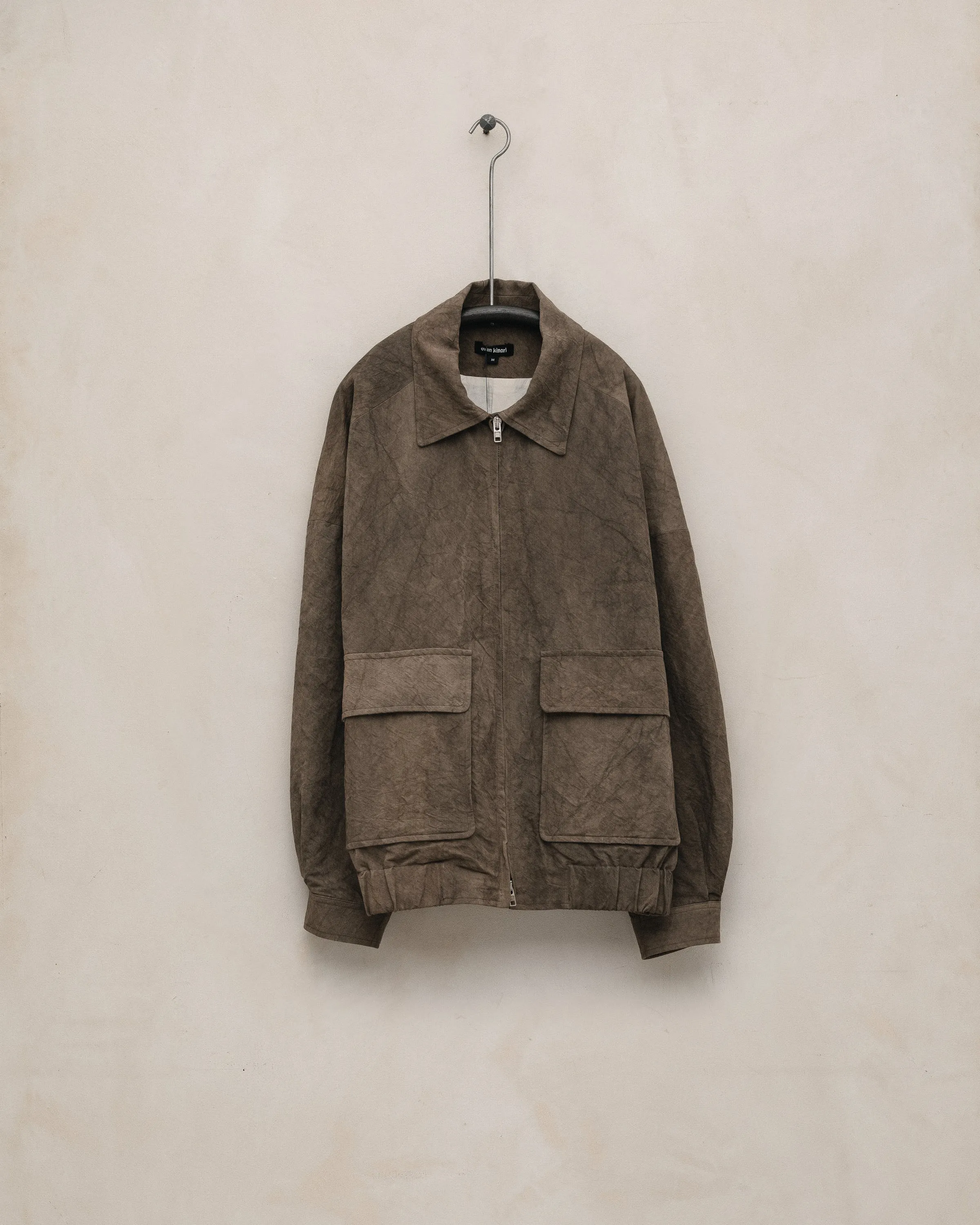 Zip Jacket Two - Natural Dye Cotton/Washi Twill, Brown (Persimmon/Iron Dye) sold by Evan Kinori