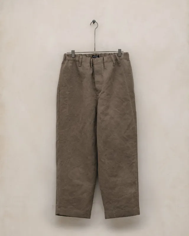 Elastic Pant - Natural Dye Cotton/Washi Herringbone, Iron (Persimmon/Iron Natural Dye) made by Evan Kinori