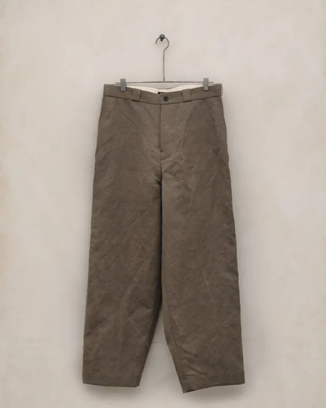 Flat Front Pant - Natural Dye Cotton/Washi Herringbone, Iron (Persimmon/Iron Natural Dye) made by Evan Kinori