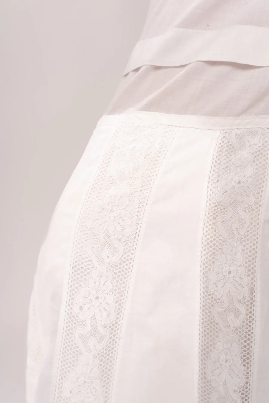 Edwardian White Lace Panel Petticoat Skirt sold by Charm School Vintage product image thumbnail 3