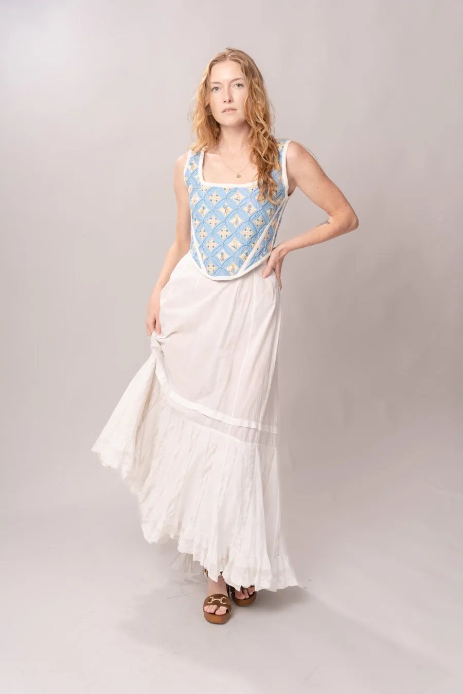 Edwardian White Lace Panel Petticoat Skirt sold by Charm School Vintage product image thumbnail 2