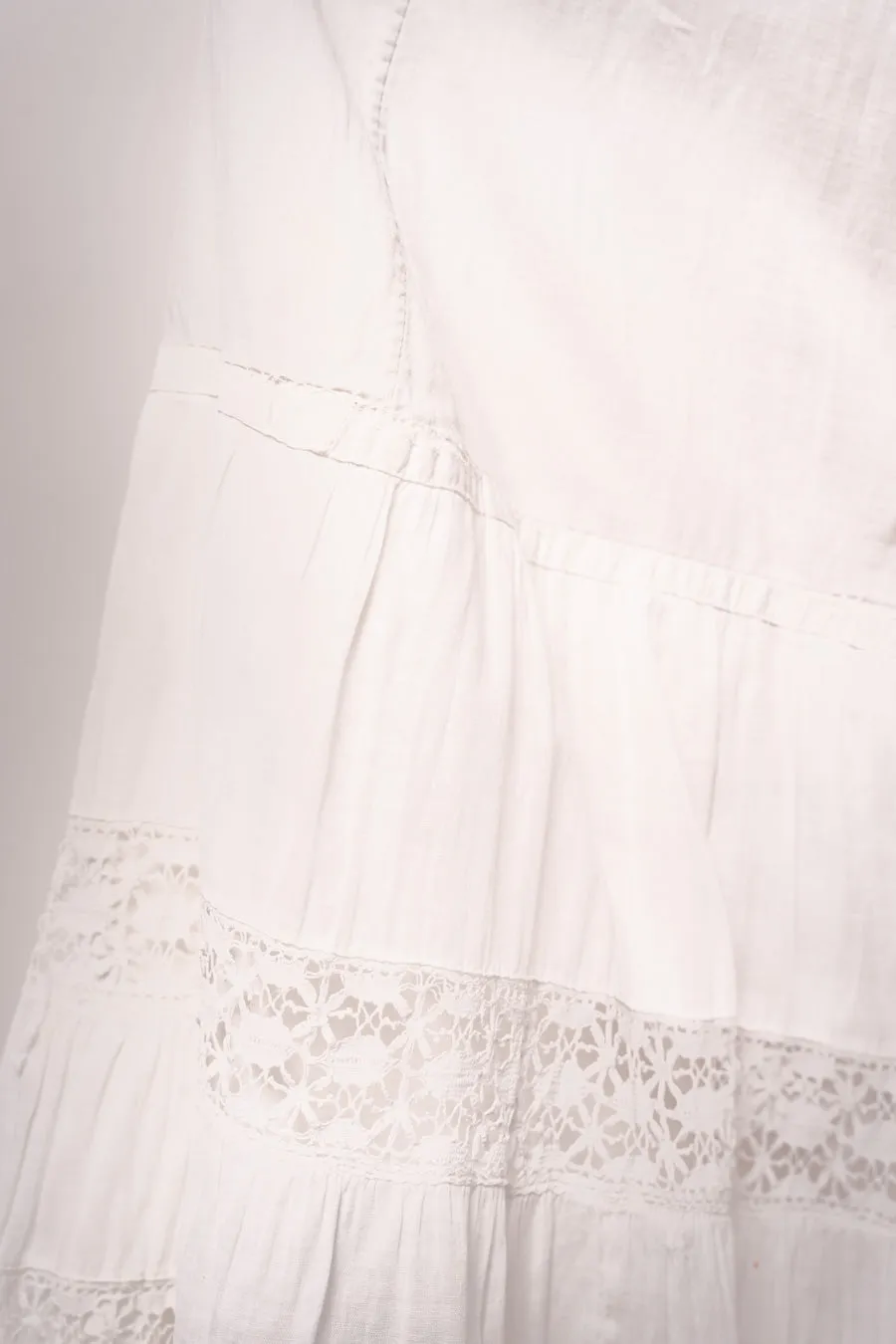 Edwardian White Tiered Petticoat Skirt sold by Charm School Vintage product image thumbnail 4