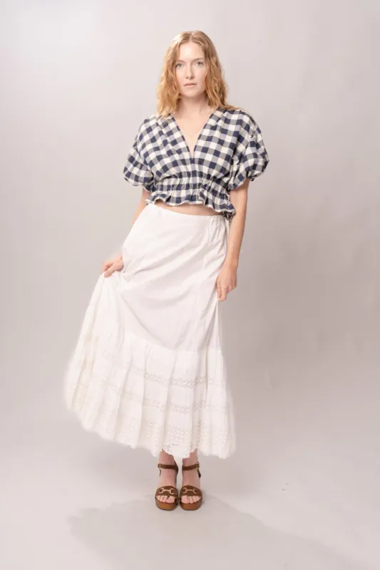 Edwardian White Tiered Petticoat Skirt sold by Charm School Vintage