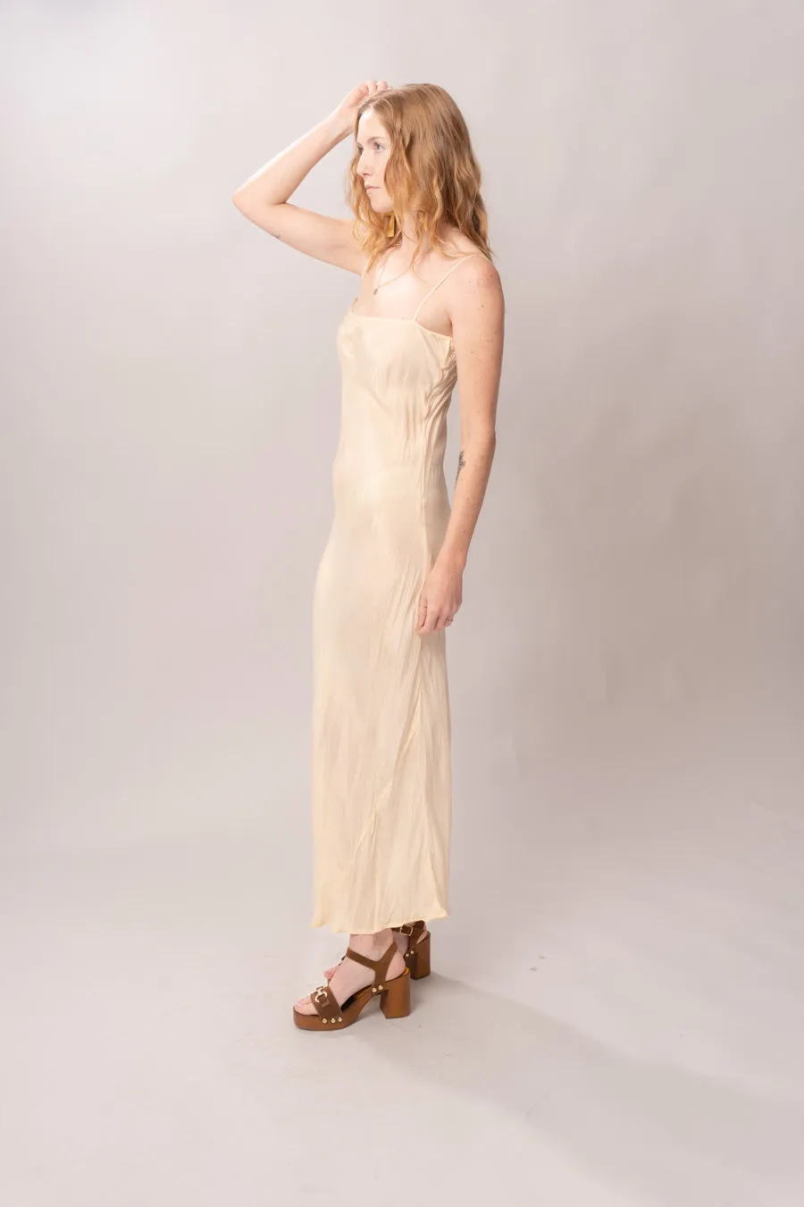 1930’s Sheer Cream Bias Cut Slip sold by Charm School Vintage product image thumbnail 5