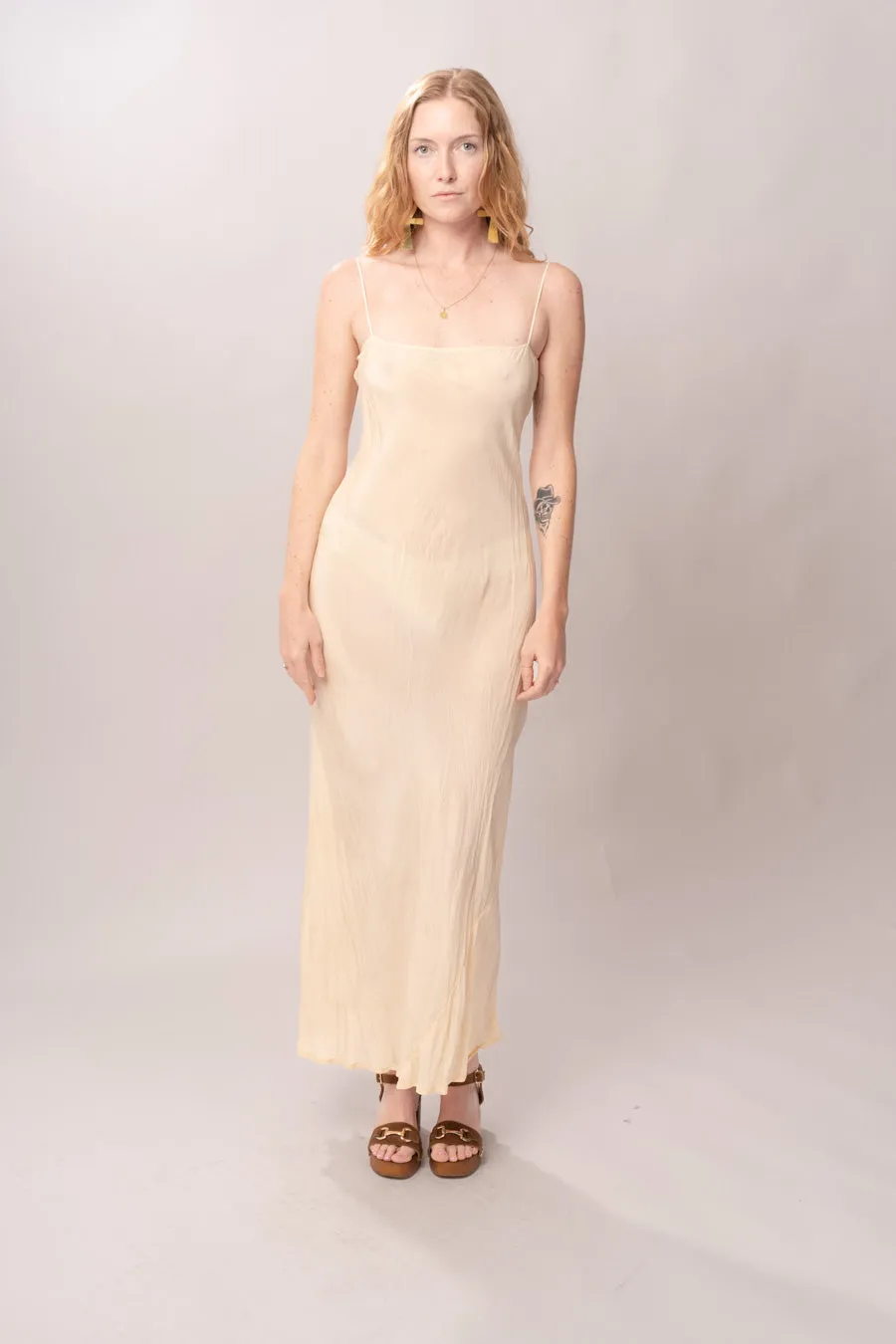 1930’s Sheer Cream Bias Cut Slip sold by Charm School Vintage product image thumbnail 3