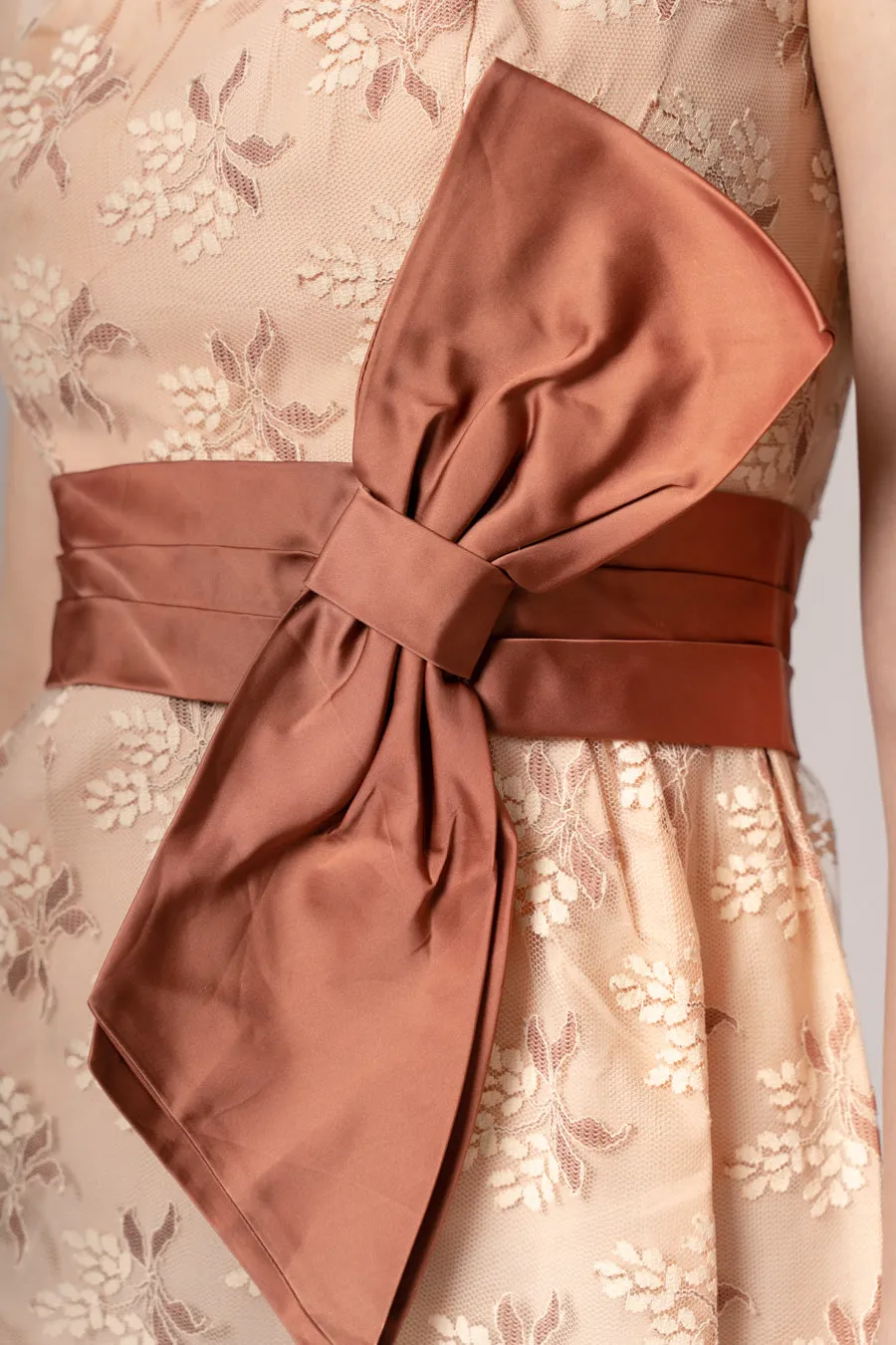 1960’s Copper Lace Mini Dress sold by Charm School Vintage product image thumbnail 2