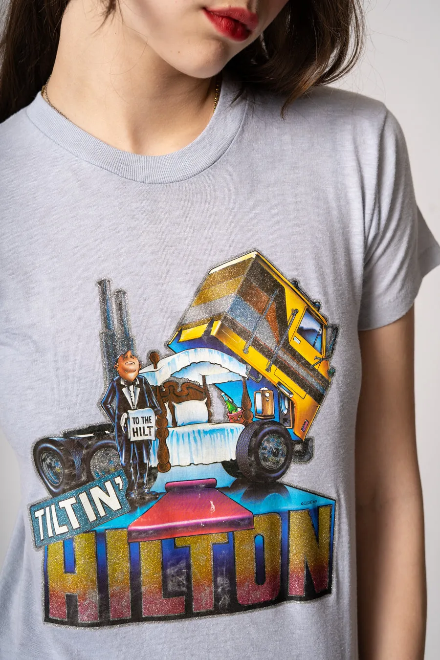 Roach 1979 Tiltin Hilton Glitter Tee sold by Charm School Vintage product image thumbnail 2