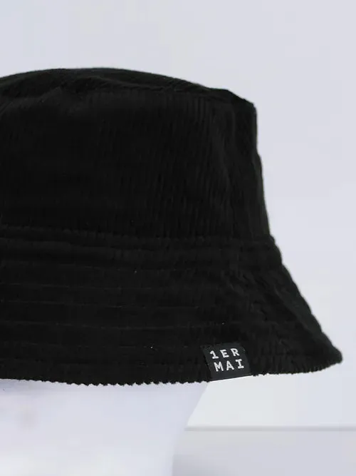 1ER MAI - Bucket hat in black corduroy sold by Odeyalo product image thumbnail 2