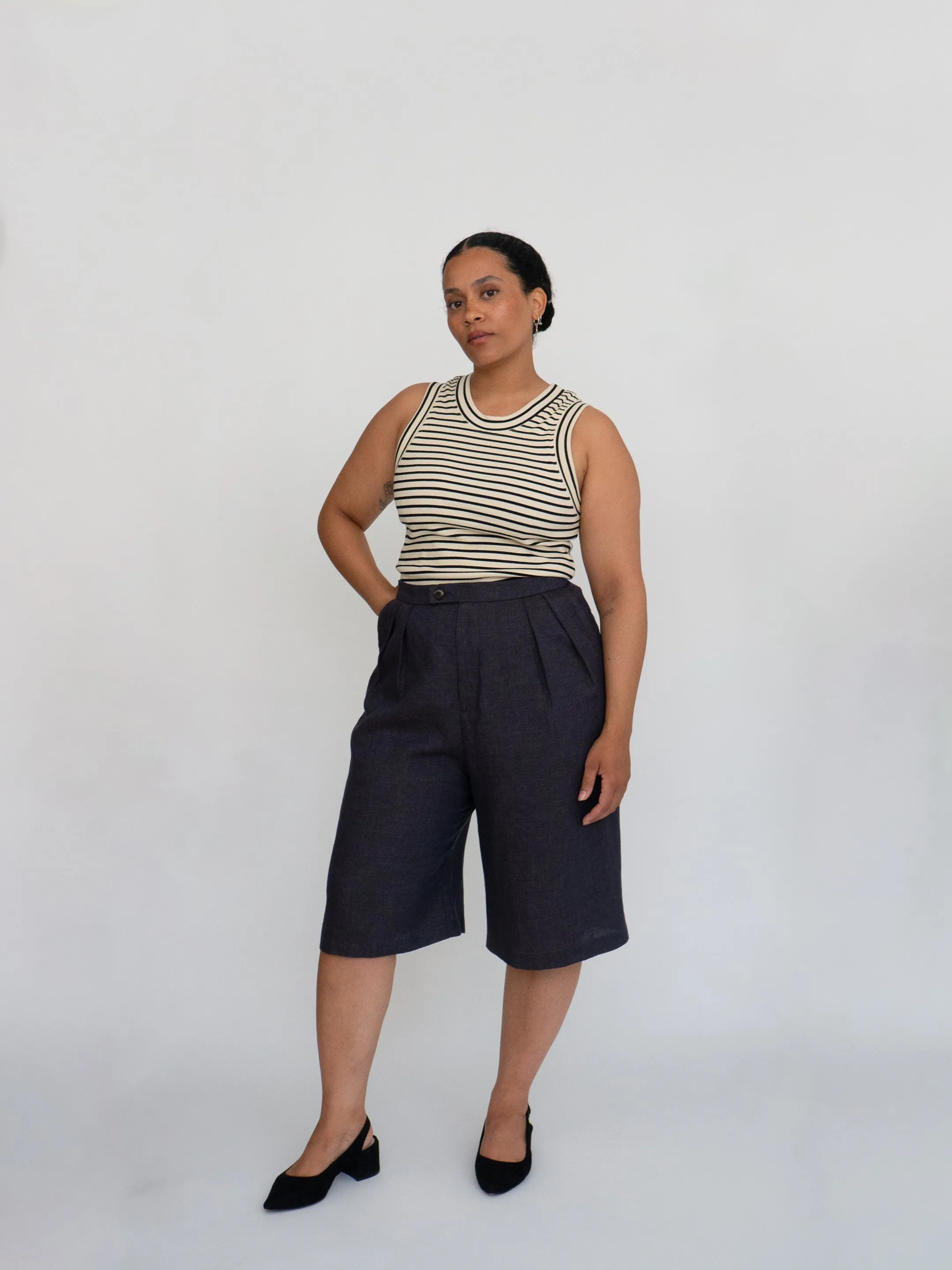 ALPHABET blue-grey bermuda sold by Odeyalo