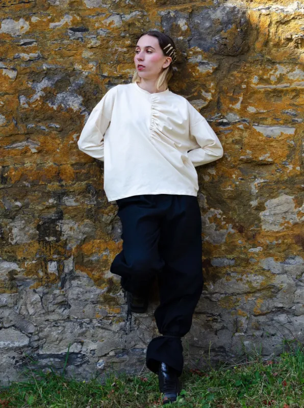 ANDREA.G - Astrid long sleeved top cream made by Odeyalo