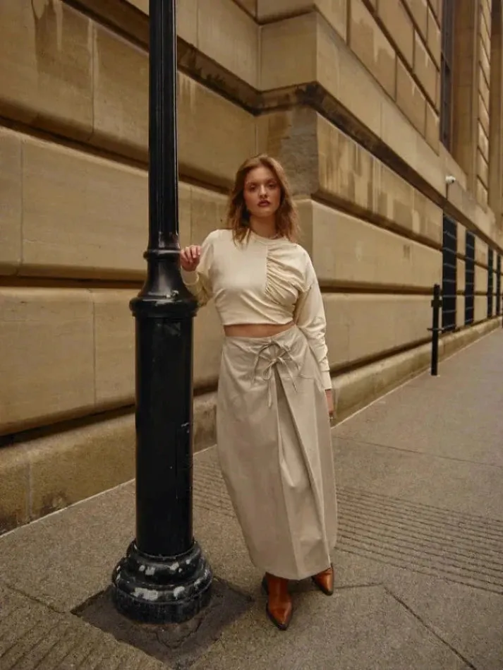 ANDREA.G - Florine Parachute Midi Skirt sold by Odeyalo