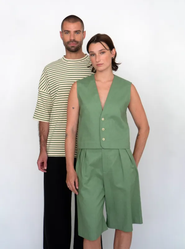 BERNIE green vest made by Odeyalo