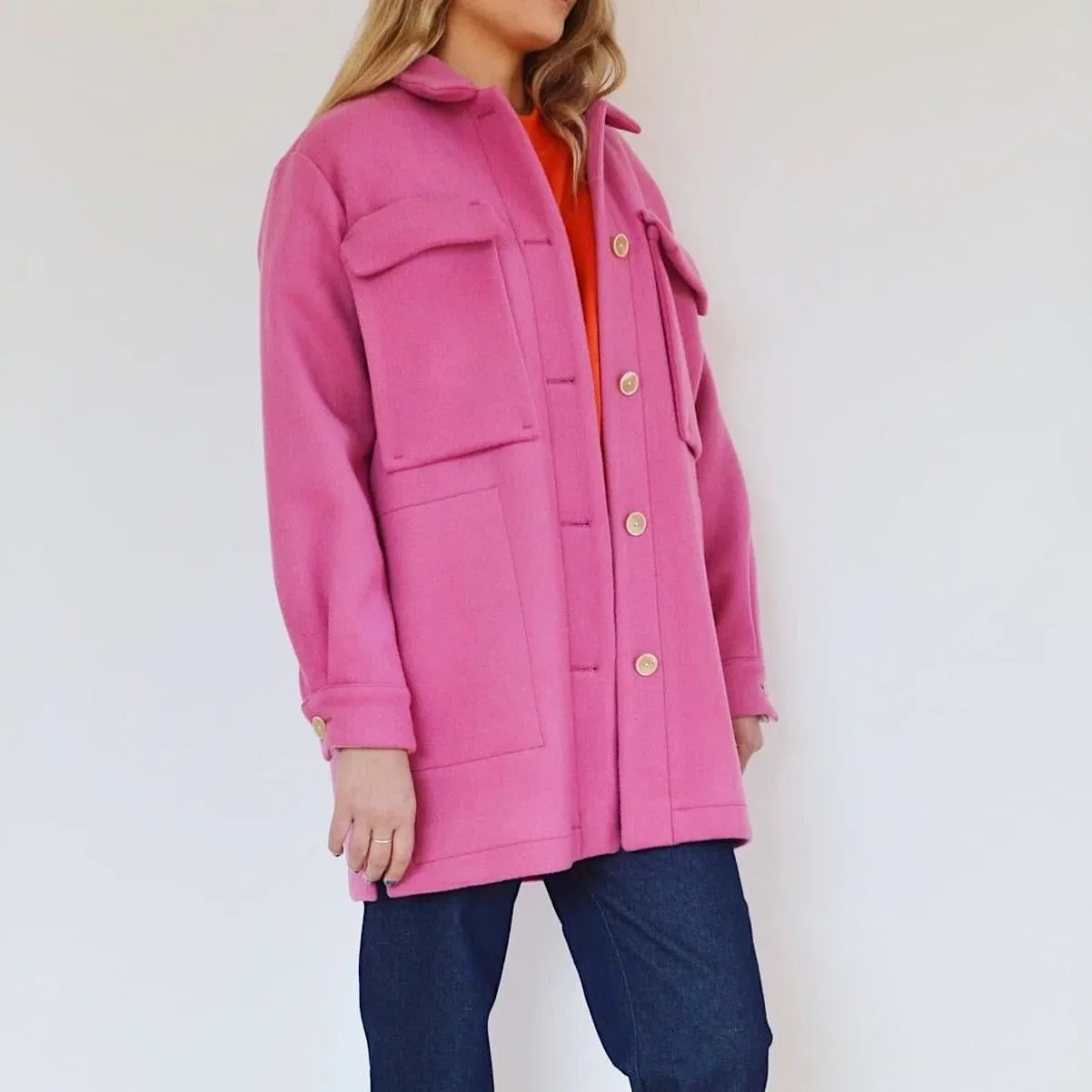 DENISE magenta oversized jacket sold by Odeyalo product image thumbnail 4
