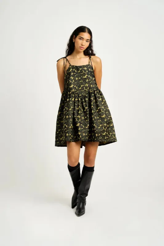 ELIZA FAULKNER - Amy dress Jacquard Chartreuse made by Eliza Faulkner