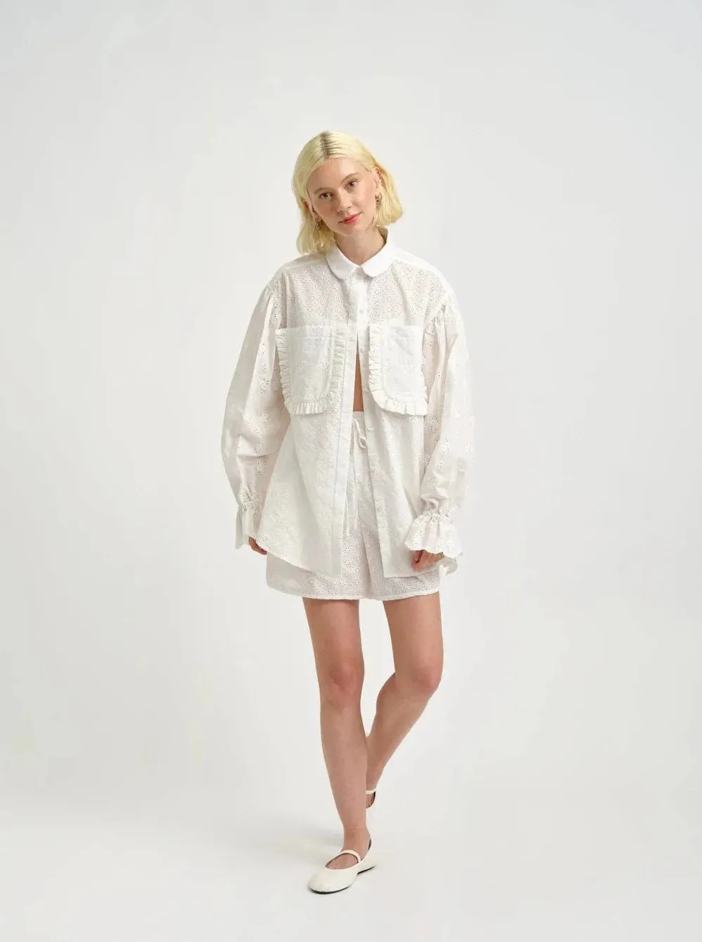ELIZA FAULKNER - Esme shirt white eyelet combo sold by Odeyalo product image thumbnail 3