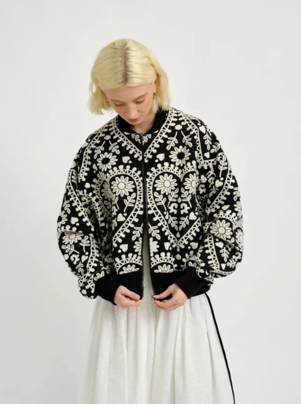 ELIZA FAULKNER - Frida jacket black & white jacquard made by Eliza Faulkner