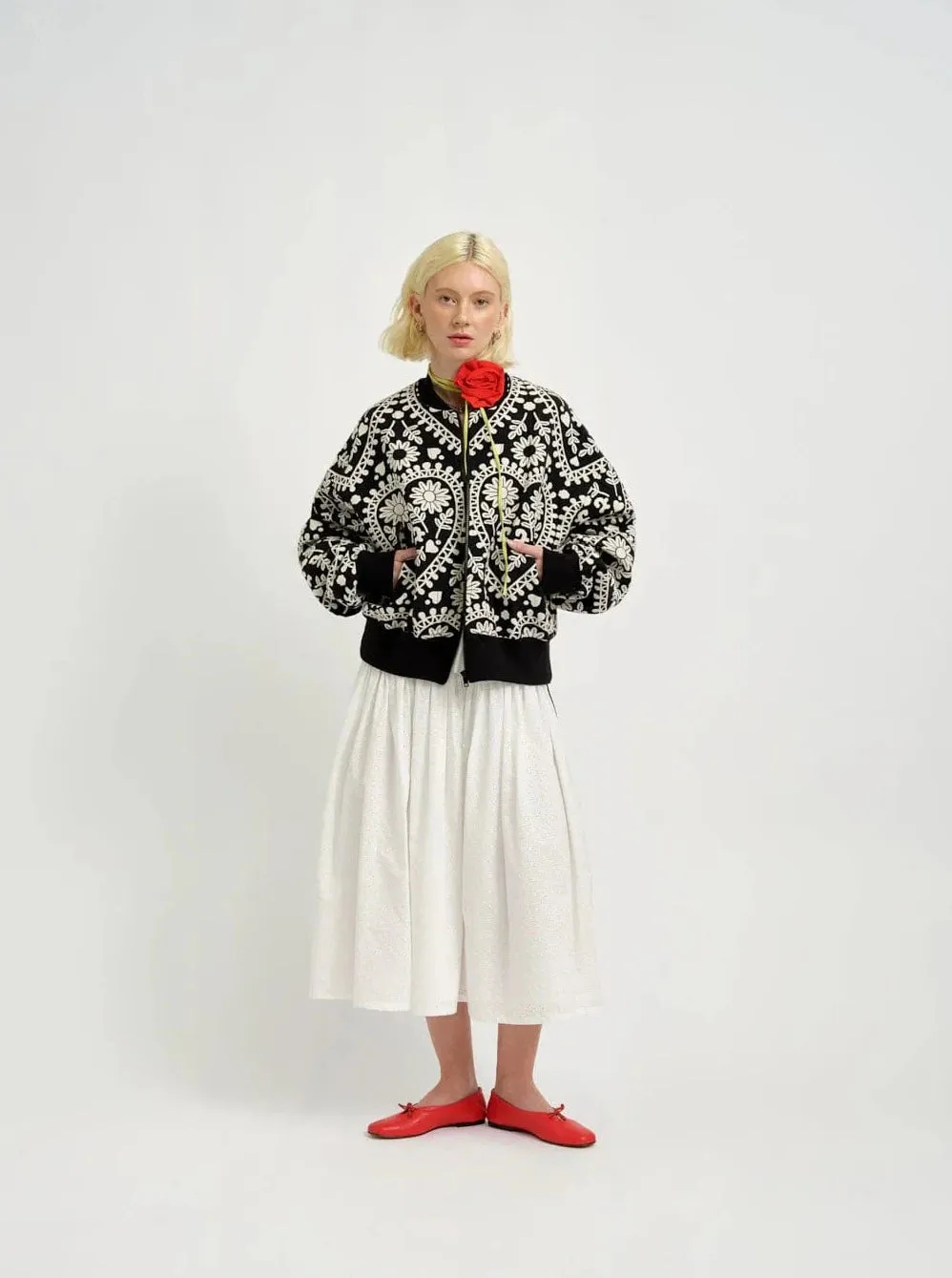 ELIZA FAULKNER - Frida jacket black & white jacquard sold by Odeyalo product image thumbnail 3