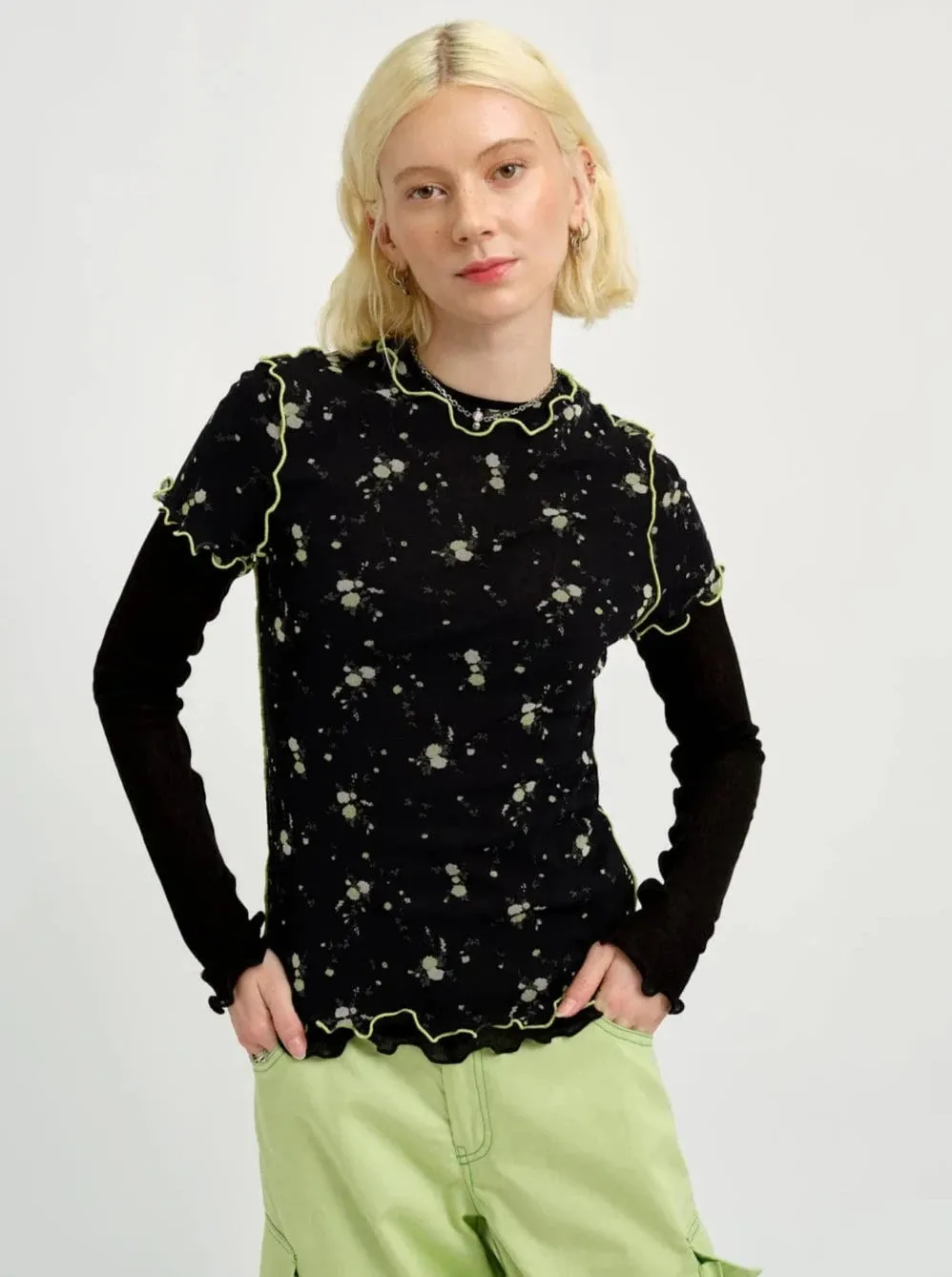 ELIZA FAULKNER - Longsleeve rib tee black sold by Odeyalo product image thumbnail 3