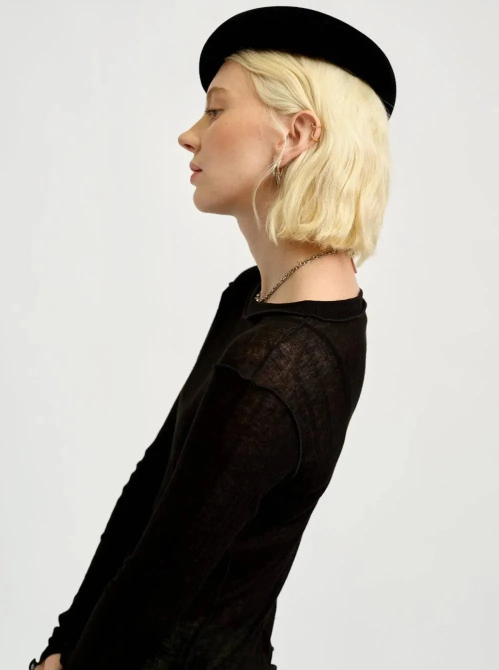 ELIZA FAULKNER - Longsleeve rib tee black sold by Odeyalo product image thumbnail 2