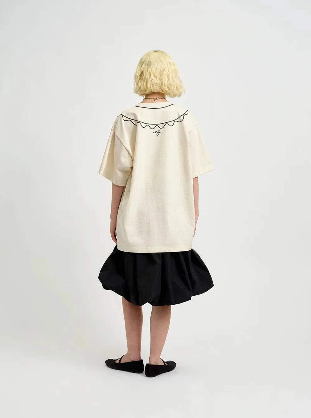 ELIZA FAULKNER - Recycled trompe l'oeil tee beige sold by Odeyalo product image thumbnail 4