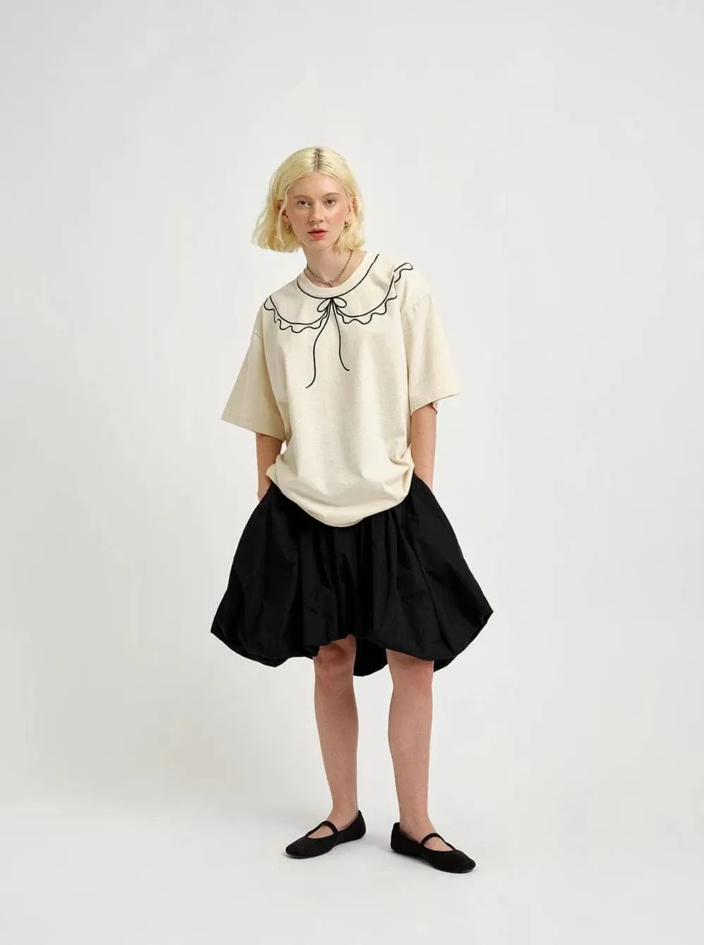 ELIZA FAULKNER - Recycled trompe l'oeil tee beige sold by Odeyalo product image thumbnail 3