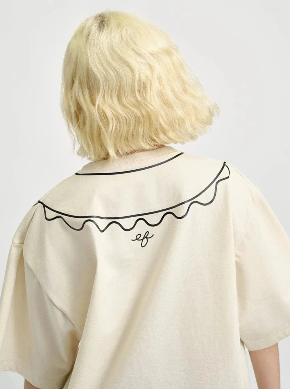 ELIZA FAULKNER - Recycled trompe l'oeil tee beige sold by Odeyalo product image thumbnail 2