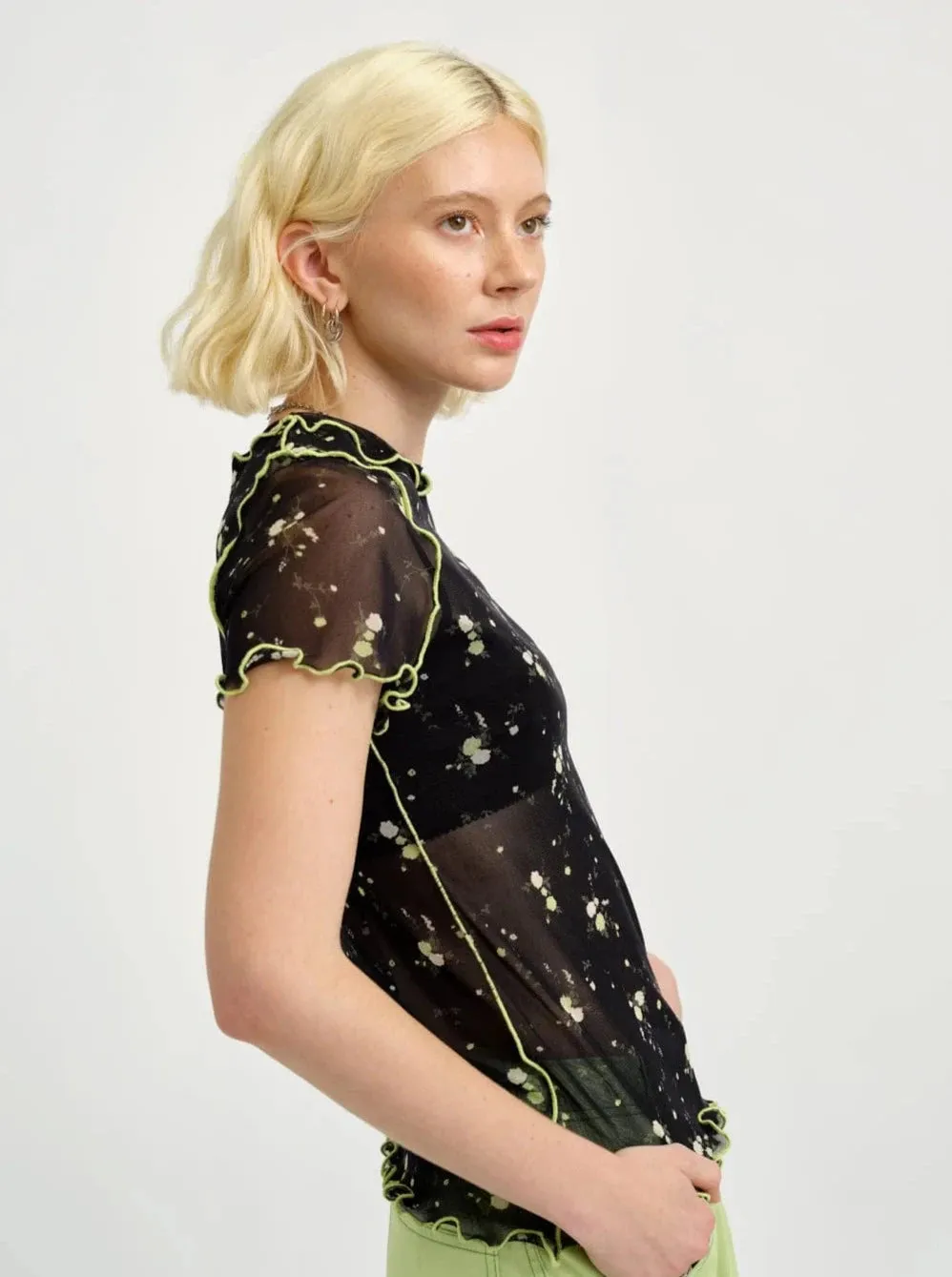 ELIZA FAULKNER - Remy tee black floral mesh sold by Odeyalo product image thumbnail 2