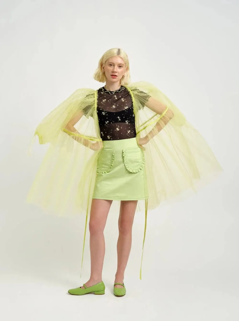 ELIZA FAULKNER - Remy tee black floral mesh sold by Odeyalo product image thumbnail 5