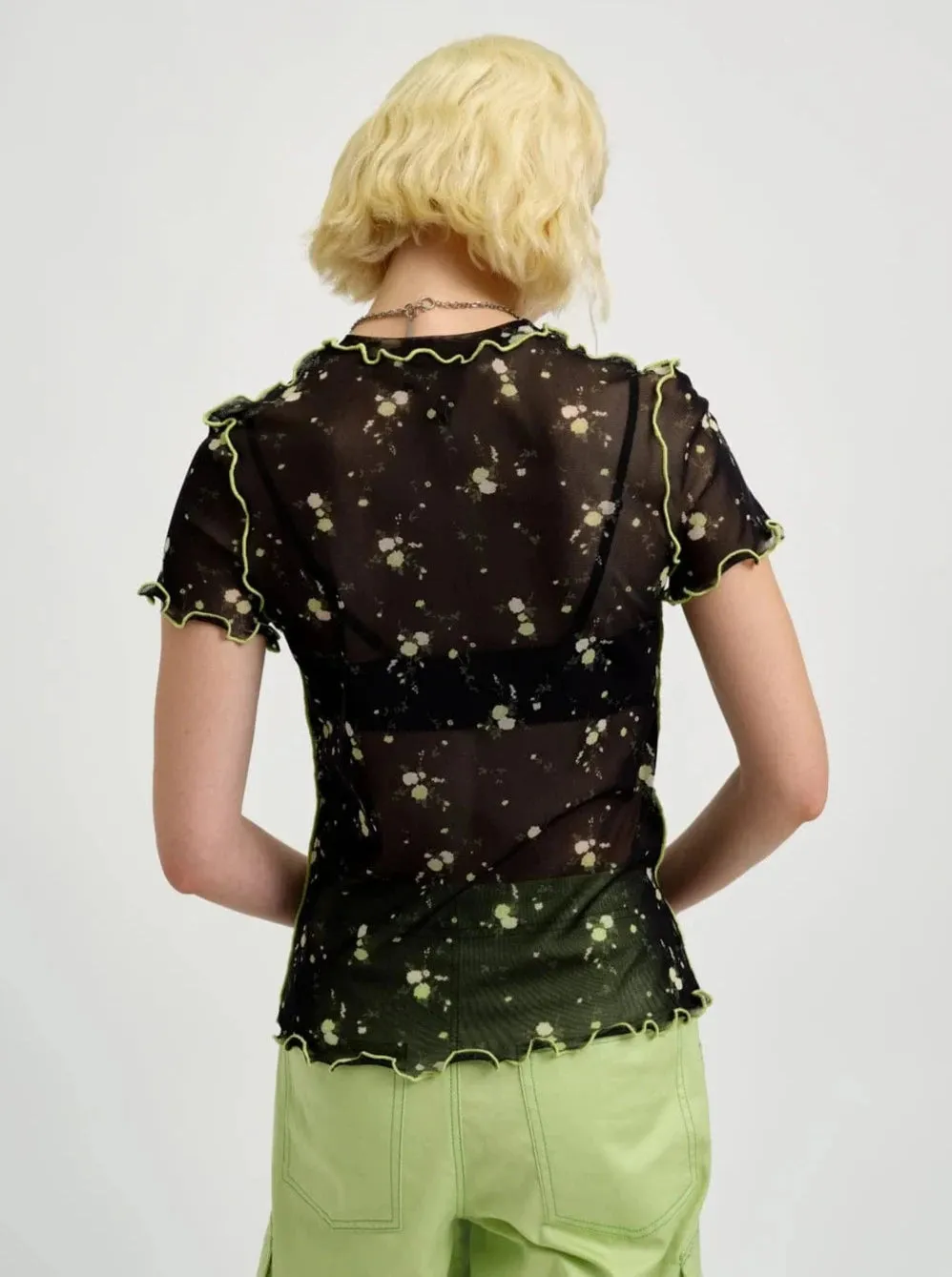 ELIZA FAULKNER - Remy tee black floral mesh sold by Odeyalo product image thumbnail 3