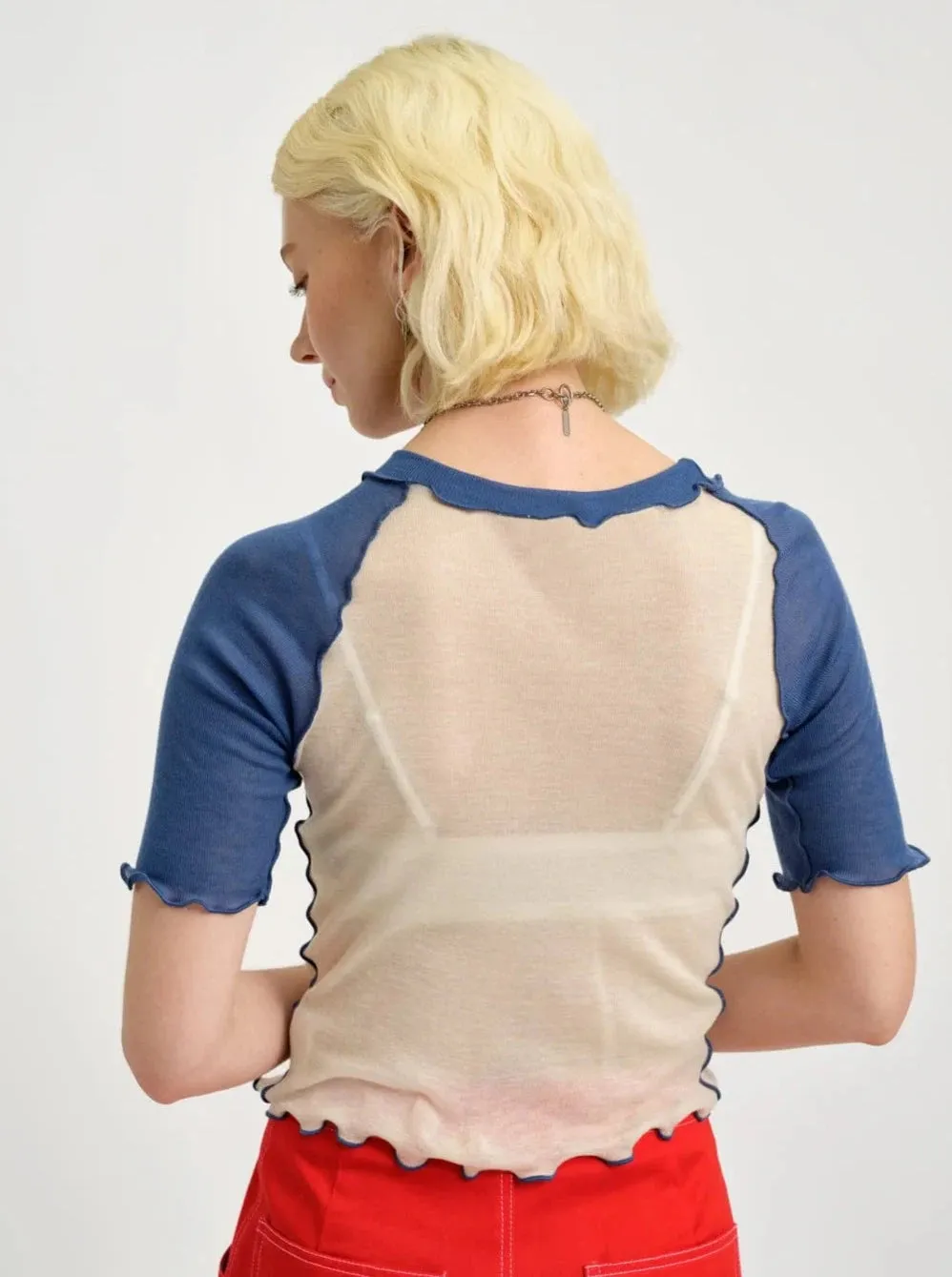 ELIZA FAULKNER - Ruth tee blue & white sold by Odeyalo product image thumbnail 2