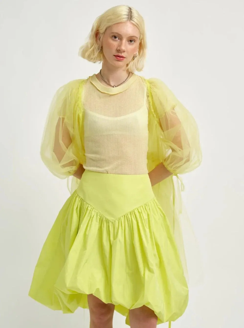 ELIZA FAULKNER - Shortsleeve rib tee butter yellow sold by Odeyalo product image thumbnail 3