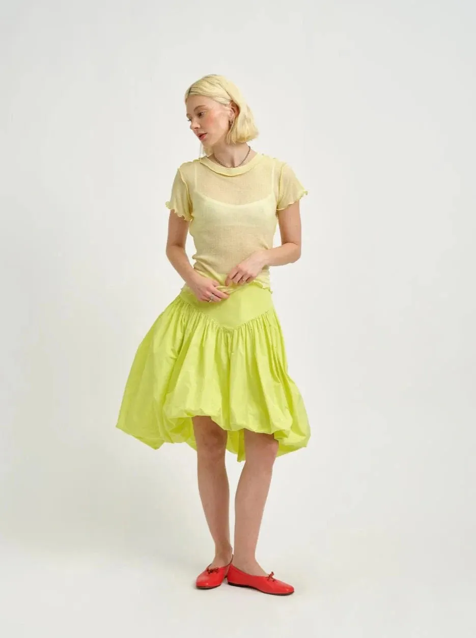 ELIZA FAULKNER - Shortsleeve rib tee butter yellow sold by Odeyalo product image thumbnail 2