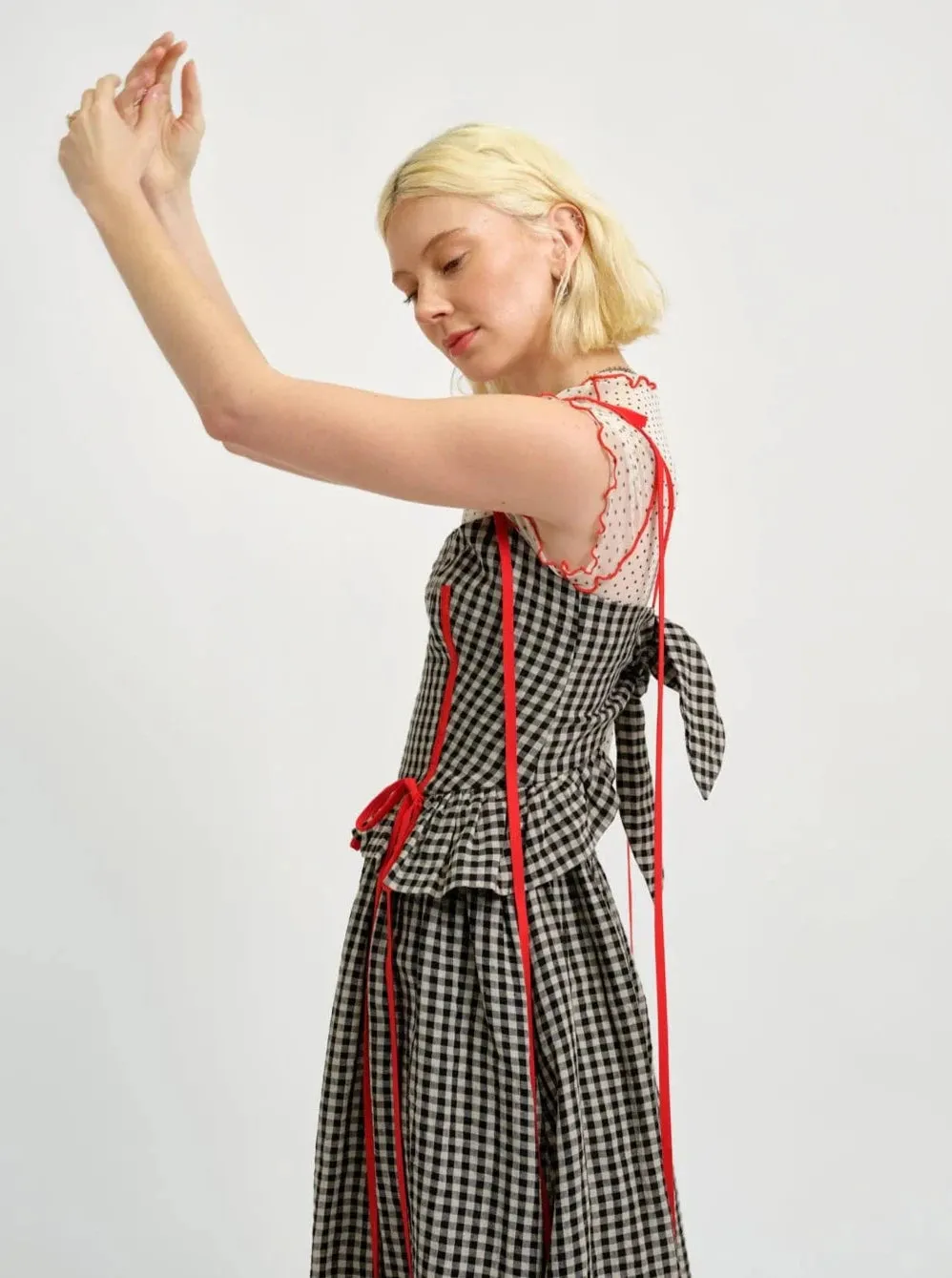 ELIZA FAULKNER - Tessa dress gingham linen sold by Odeyalo product image thumbnail 5