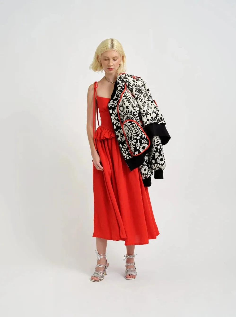 ELIZA FAULKNER - Tessa dress red linen sold by Odeyalo product image thumbnail 4