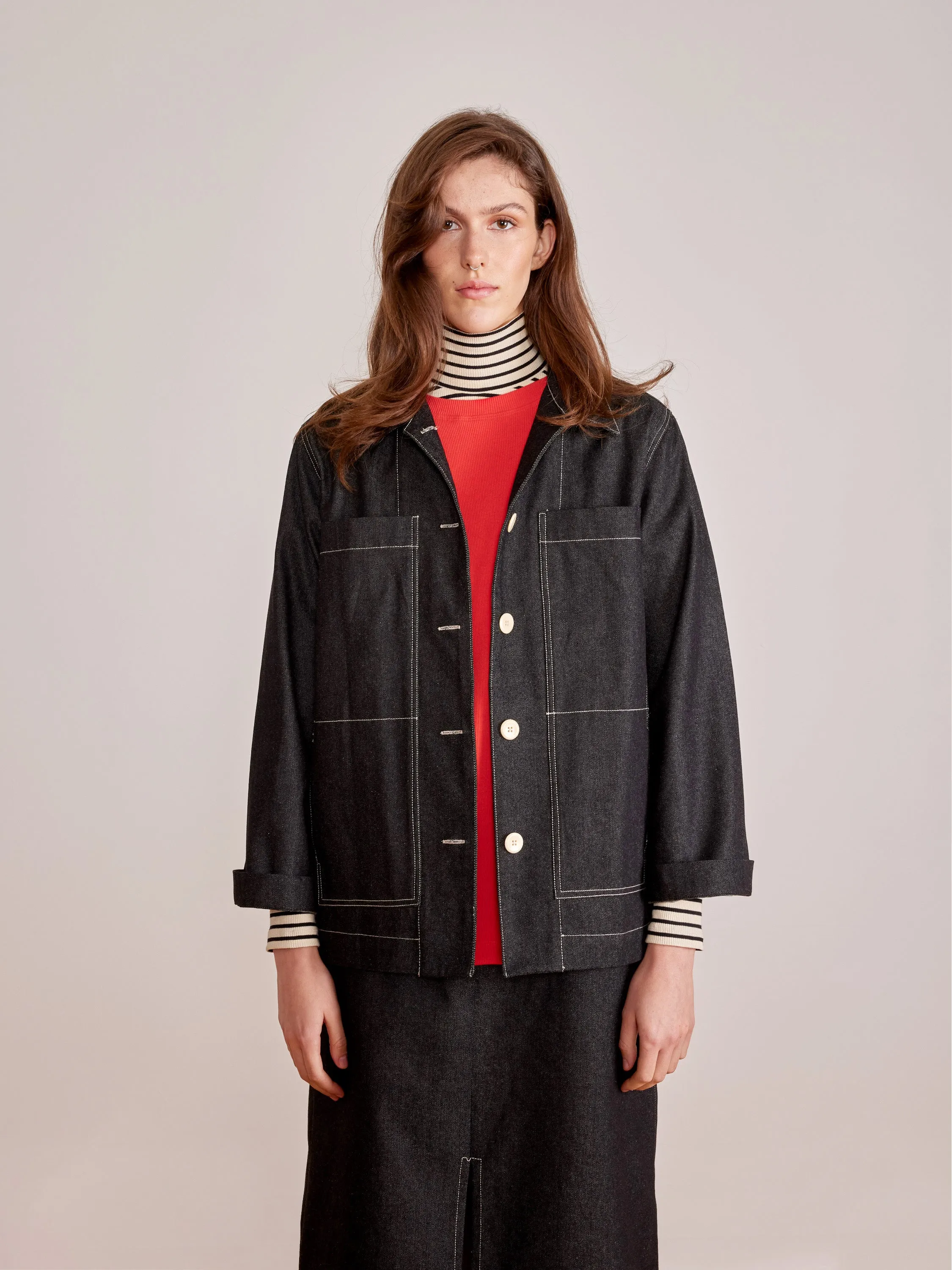 FUGAZZI black denim jacket sold by Odeyalo product image thumbnail 2