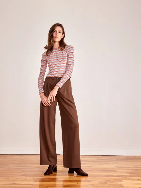 KAVIAR brown wool trousers sold by Odeyalo