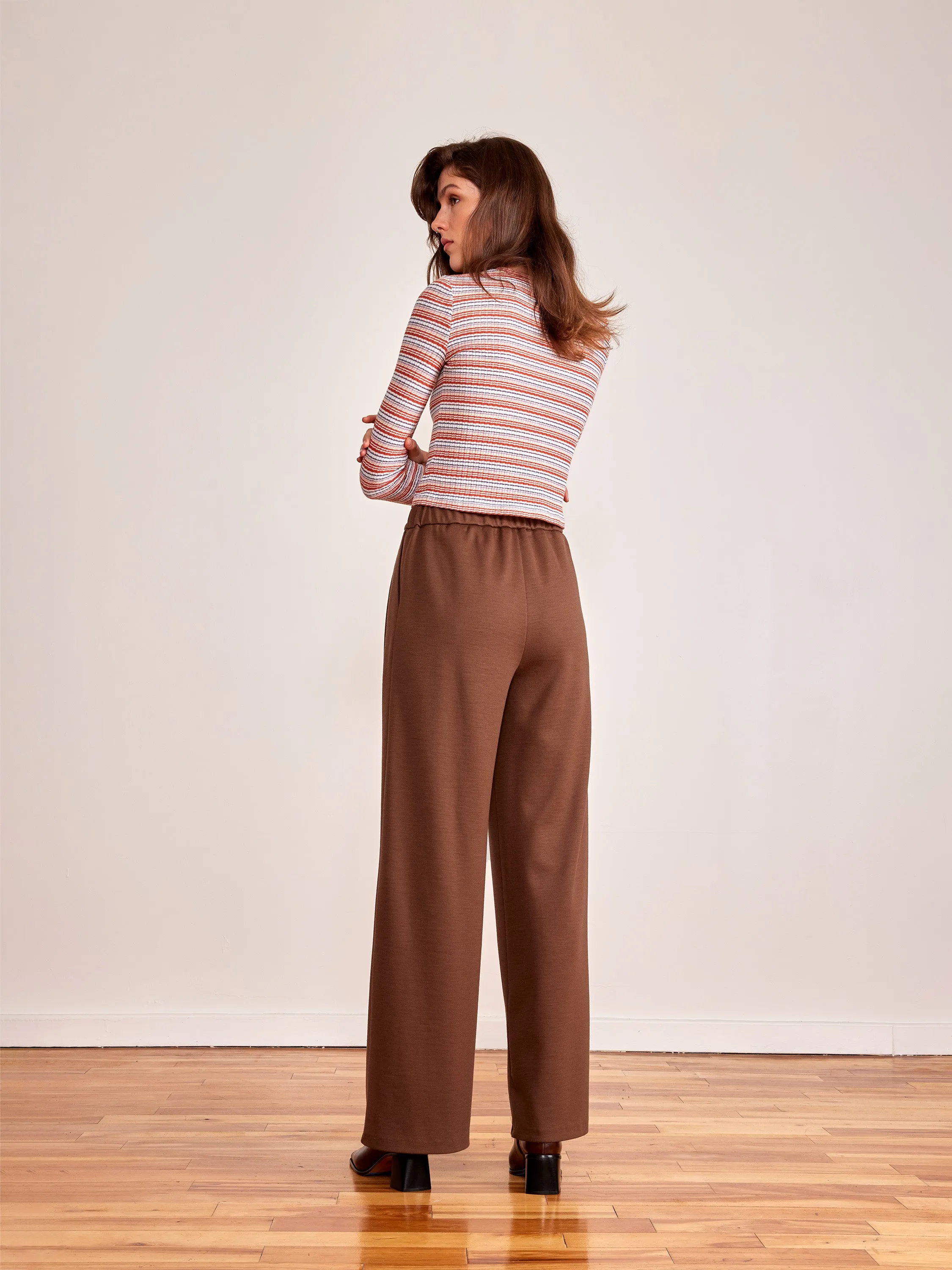 KAVIAR brown wool trousers sold by Odeyalo product image thumbnail 3